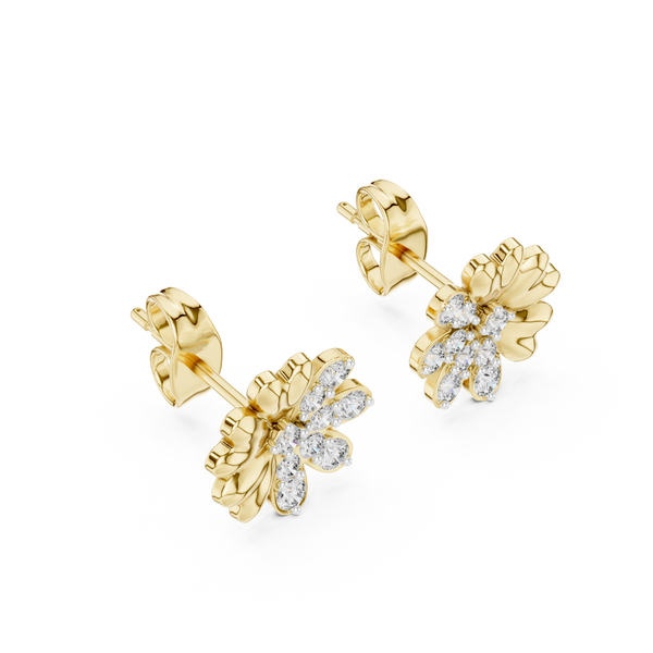 Clover Heart Diamond Stud Earring