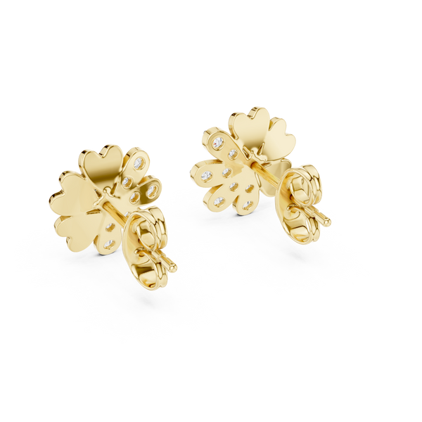 Clover Heart Diamond Stud Earring