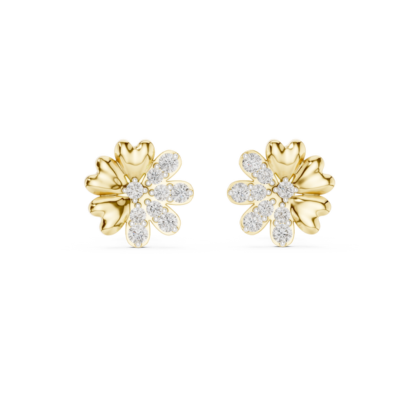 Clover Heart Diamond Stud Earring