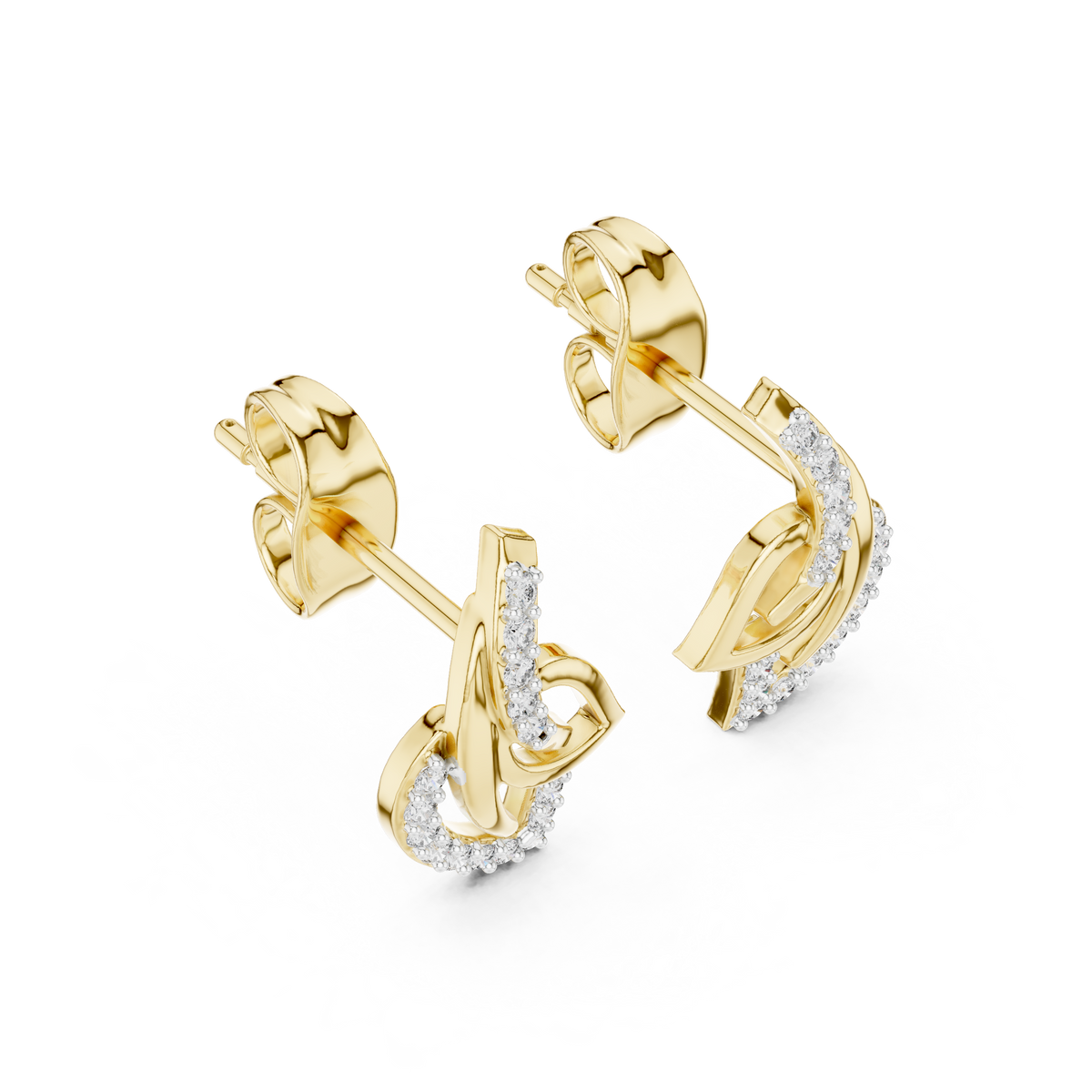 Aria Twin-Petal Diamond Stud Earring