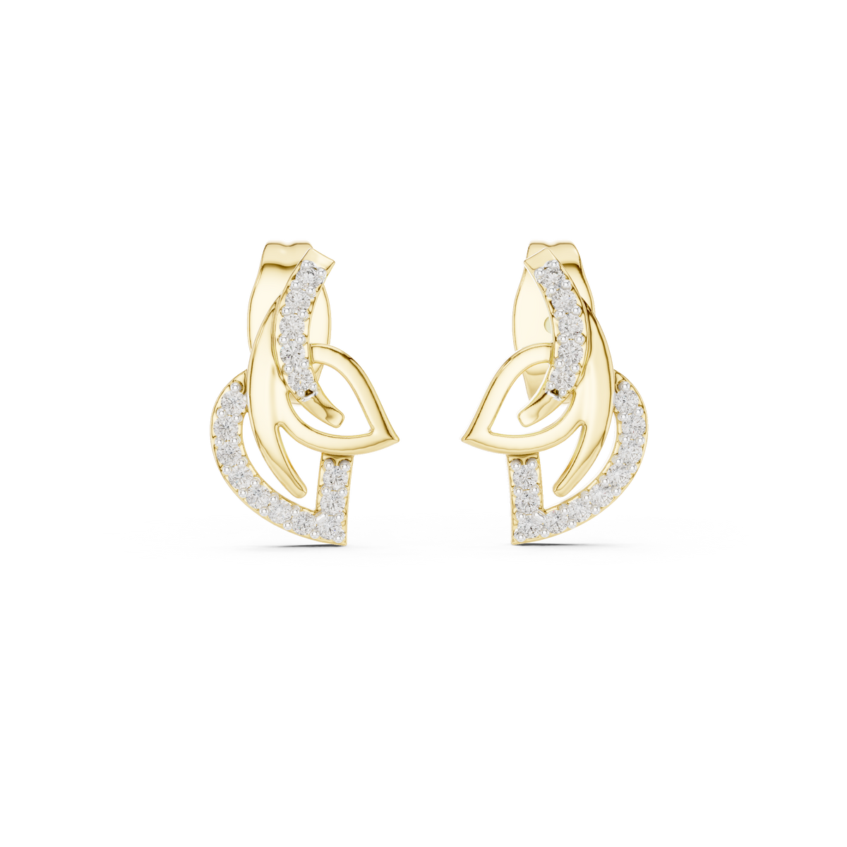 Aria Twin-Petal Diamond Stud Earring