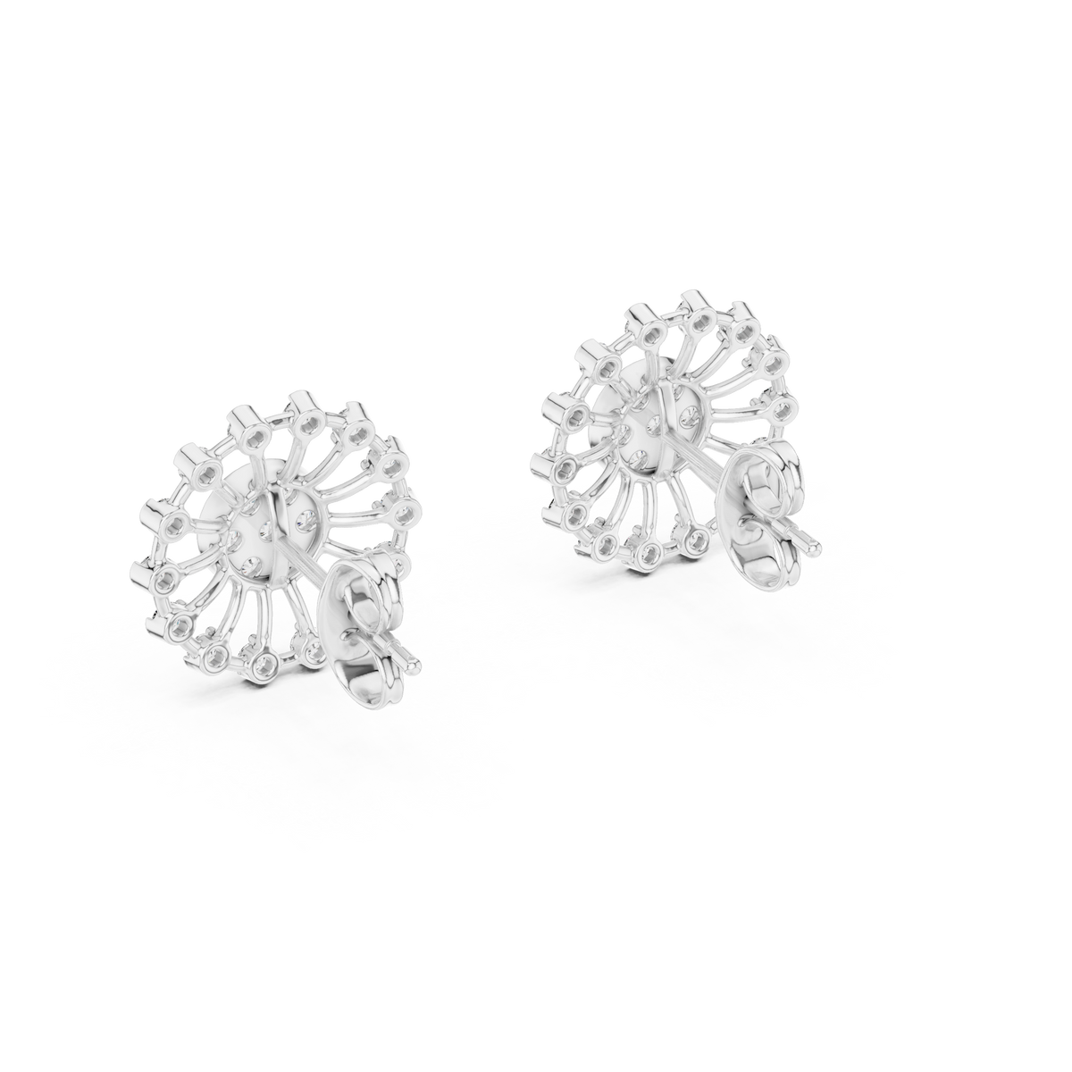 Solstice Spoke Halo Diamond Stud Earring