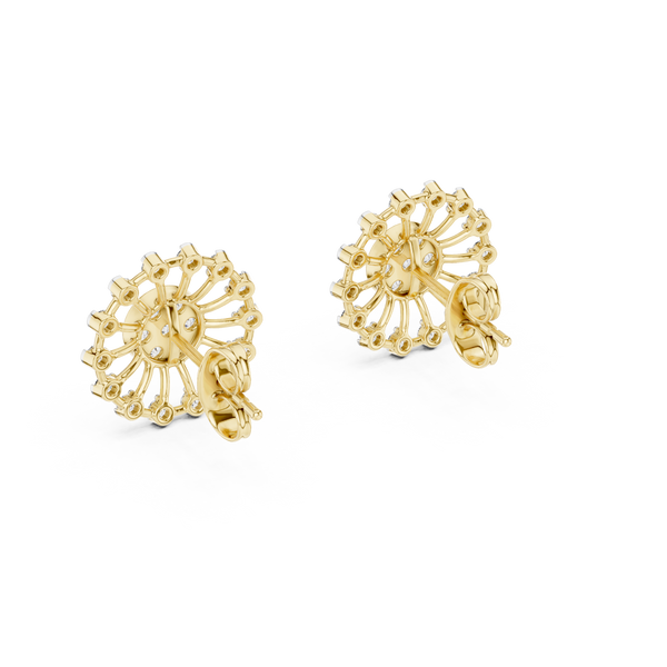 Solstice Spoke Halo Diamond Stud Earring