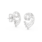 Paisley Swirl Diamond Stud Earrings