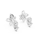 Flower Cluster Diamond Stud Earrings