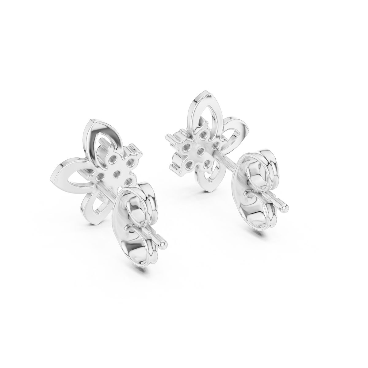 Flower Cluster Diamond Stud Earrings