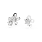 Flower Cluster Diamond Stud Earrings