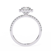White Gold Radiant-Cut Diamond Halo Pavé Engagement Ring