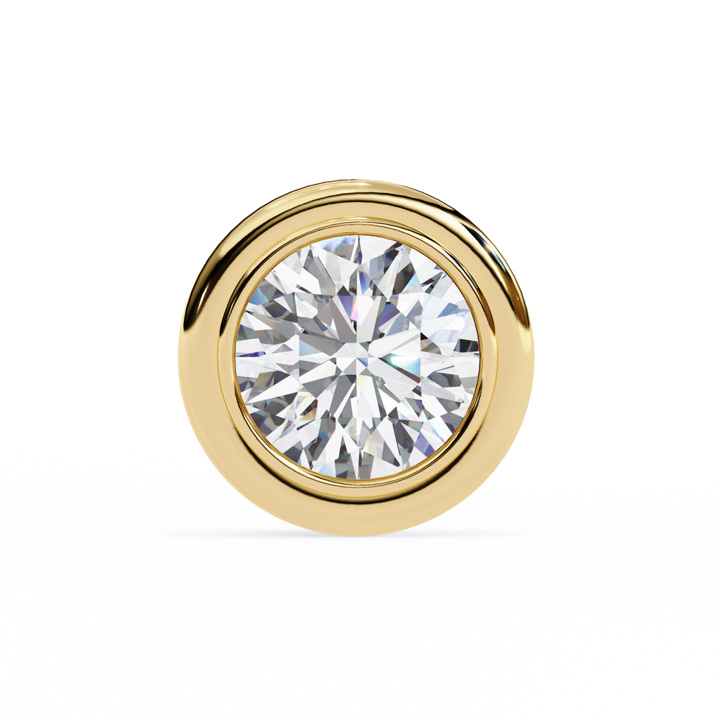 Elegant Round Natural Diamond Stud Earrings