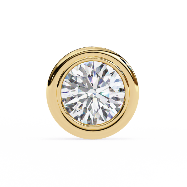 Elegant Round Natural Diamond Stud Earrings