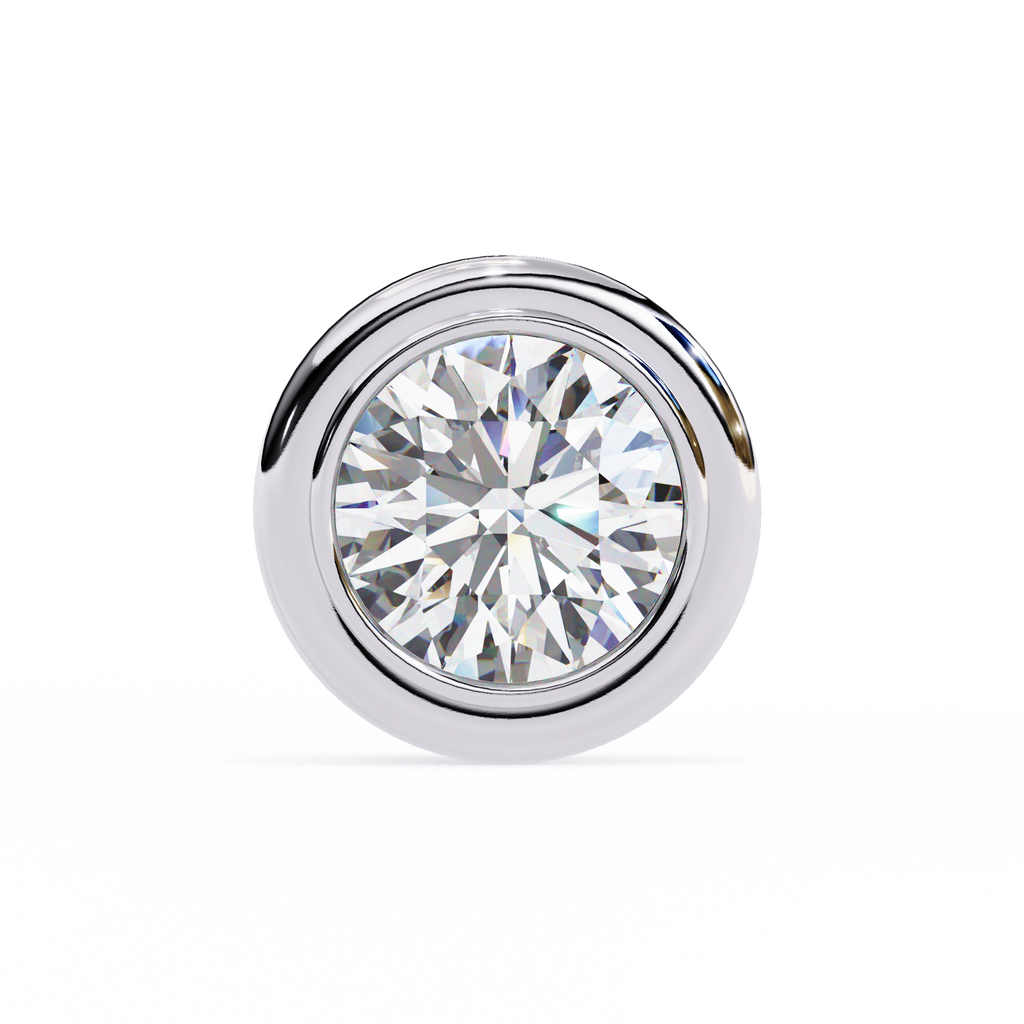 Elegant Round Natural Diamond Stud Earrings