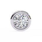 White Gold Bezel-Set Round Diamond Stud Earrings