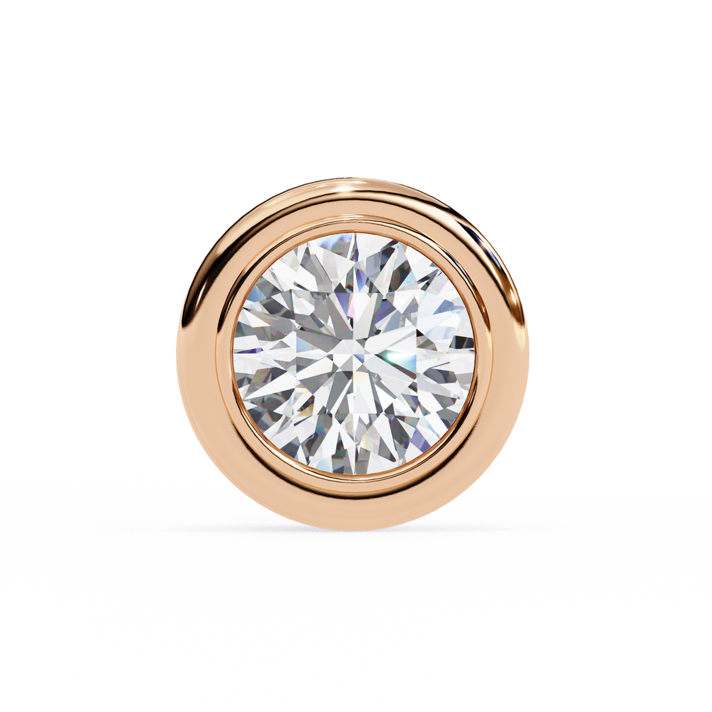 Elegant Round Natural Diamond Stud Earrings