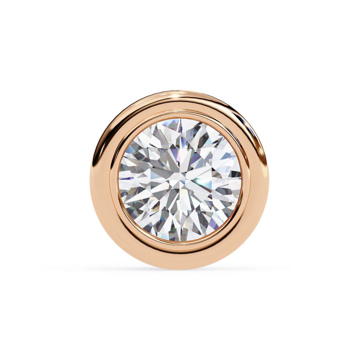 Elegant Round Natural Diamond Stud Earrings