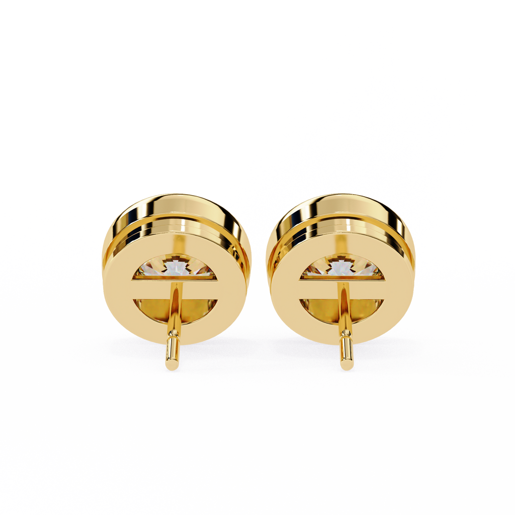Elegant Round Natural Diamond Stud Earrings