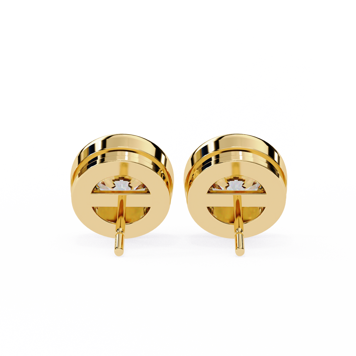 Elegant Round Natural Diamond Stud Earrings