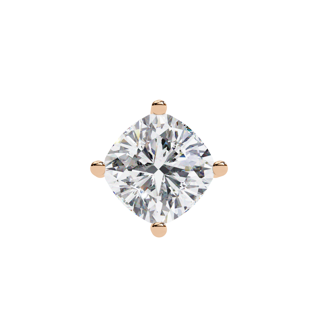 Rose Gold Cushion Cut Diamond Floating Solitaire Pendant