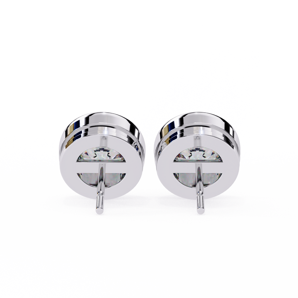 Elegant Round Natural Diamond Stud Earrings
