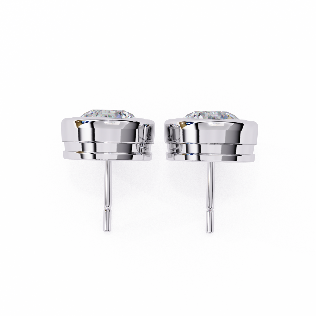 Elegant Round Natural Diamond Stud Earrings