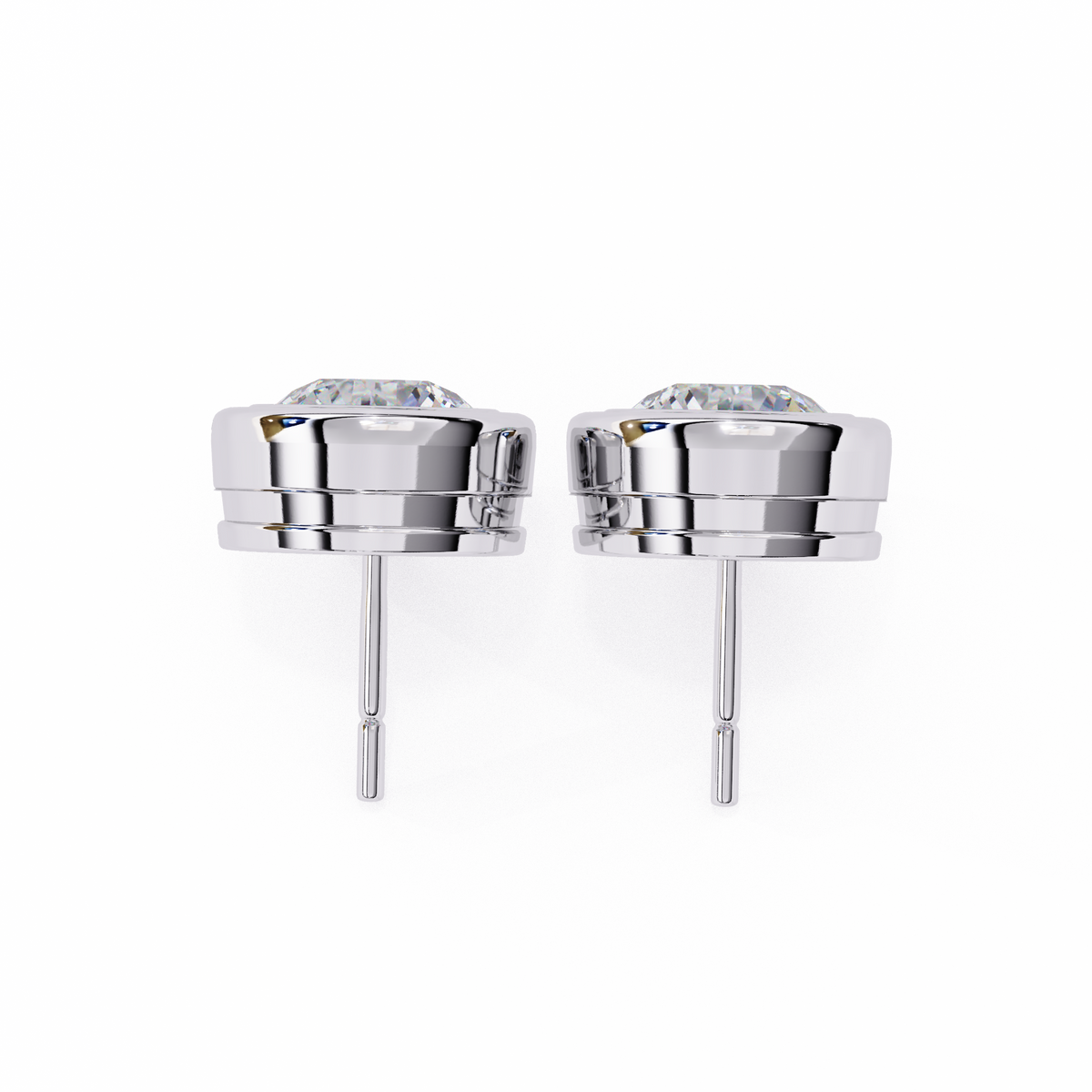Elegant Round Natural Diamond Stud Earrings