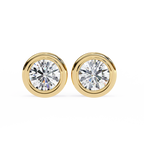 Elegant Round Natural Diamond Stud Earrings