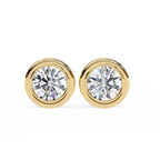 Elegant Round Natural Diamond Stud Earrings