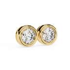 Elegant Round Natural Diamond Stud Earrings