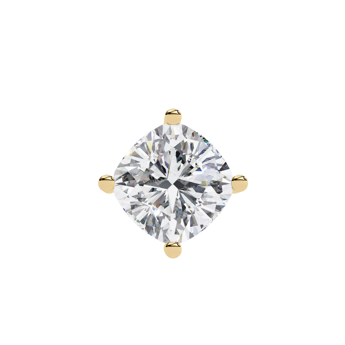 Yellow Gold Cushion Cut Diamond Floating Solitaire Pendant