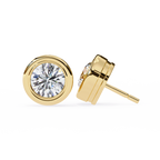 Elegant Round Natural Diamond Stud Earrings