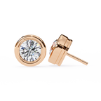 Elegant Round Natural Diamond Stud Earrings