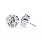 Elegant Round Natural Diamond Stud Earrings
