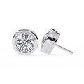 White Gold Bezel-Set Round Diamond Stud Earrings