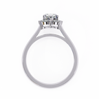 White Gold Oval Cut Diamond Floral Halo Ring