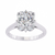 White Gold Oval Cut Diamond Floral Halo Ring