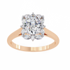 Rose Gold Oval Cut Diamond Ring with Marquise Floral Halo