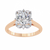 Rose Gold Oval Cut Diamond Ring with Marquise Floral Halo