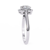 White Gold Oval Cut Diamond Floral Halo Ring