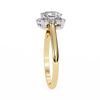 Yellow Gold Oval Cut Diamond Floral Halo Ring