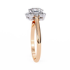 Rose Gold Oval Cut Diamond Ring with Marquise Floral Halo
