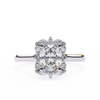 White Gold Oval Cut Diamond Floral Halo Ring