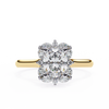 Yellow Gold Oval Cut Diamond Floral Halo Ring
