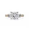 Yellow Gold Three Stone Cushion Cut Diamond Ring