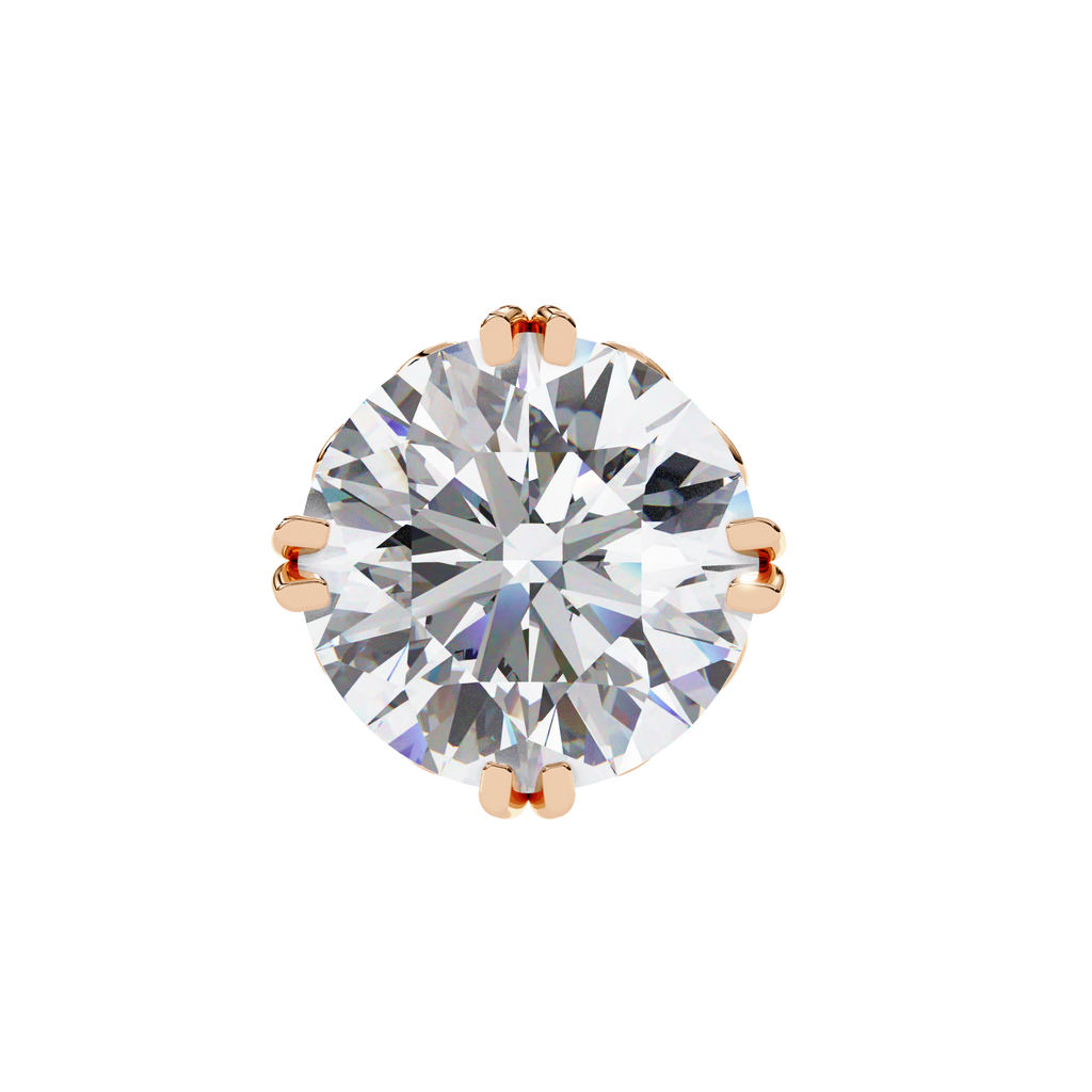 Round Cut Natural Diamond Stud Earrings