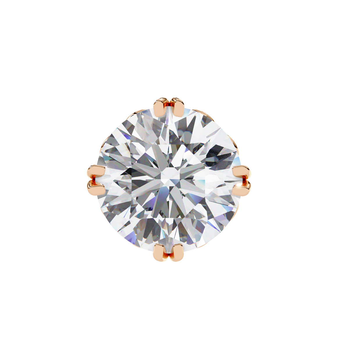 Round Cut Natural Diamond Stud Earrings