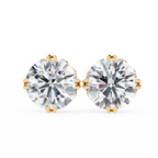 Round Cut Natural Diamond Stud Earrings