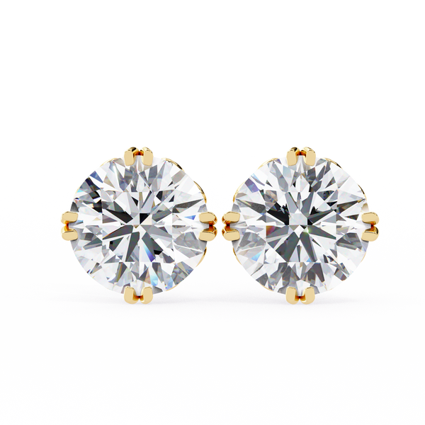Round Cut Natural Diamond Stud Earrings