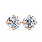 Round Cut Natural Diamond Stud Earrings