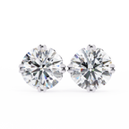 Round Cut Natural Diamond Stud Earrings
