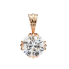 Rose Gold Round Brilliant Diamond Ribbed Bail Solitaire Pendant