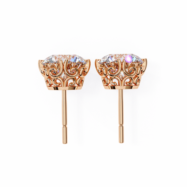 Round Cut Natural Diamond Stud Earrings